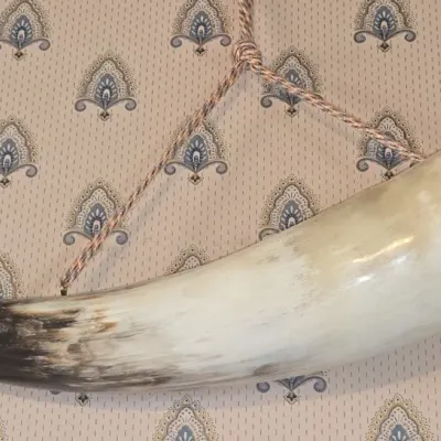 Sale Photo Thumbnail #822: Vintage decorative powder horn