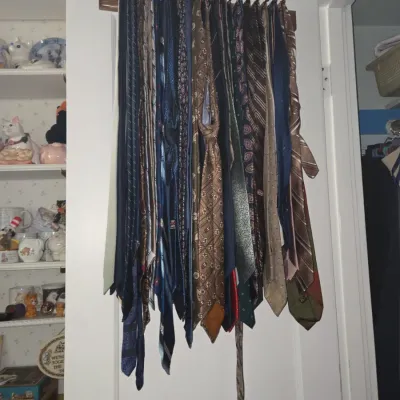 Sale Photo Thumbnail #848: Collection of vintage men s neckties with tie rack