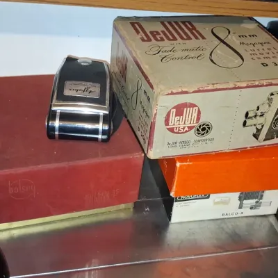 Sale Photo Thumbnail #853: Dejur magazine turret movie camera d with original box