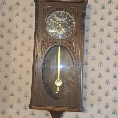 Sale Photo Thumbnail #858: Junghans henri dupont oak cased wall clock conversion