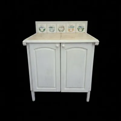 Sale Photo Thumbnail #993: French country style kitchen island cabinet with tile top