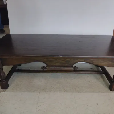 Heavy Wooden Coffee Table- Approx 47 3/4" x 22" x 15" Tall