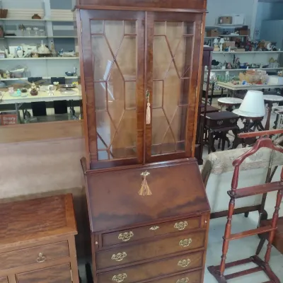 Vintage Drop Front Secretary with Hutch Top