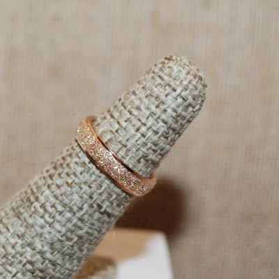 Size 4 Frosted Rose Gold Ring on a Rose Gold Band (2.3g)