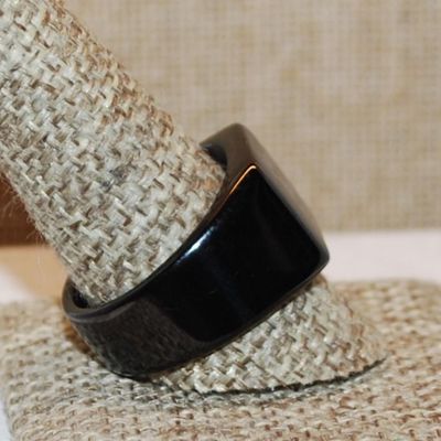 Size 11 All Black No Stones Stainless Steel Ring (16.2g)