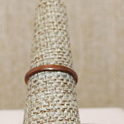 Size 7 Delicate VINTAGE Copper Colored No-Stones Ring & Solid HEART on a Copper Colored Band (1.8g)