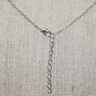 Two Tone Golden Bumblebee on a Silvery Honeycomb PENDANT (1¼" x ¾") on a Silver Tone Necklace Chain 16" L