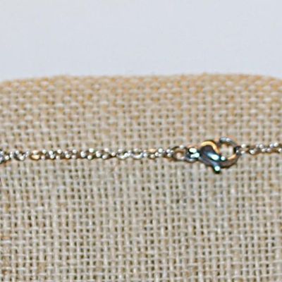 Green, Blue & White Enamel Jeweled CROSS/PENDANT (2½" x 2") on a Silver Tone Necklace Chain 16" L