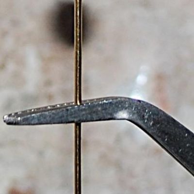 Single Faux White PEARL PIN (2¼" L) with Pin Guard on a Gold Tone Setting