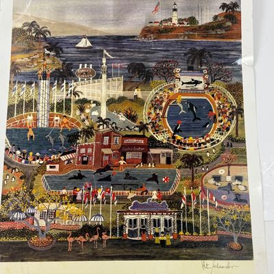 Vintage Signed Marineland Art Print by Rita Schroeder (1984)