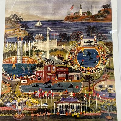 Vintage Signed Marineland Art Print by Rita Schroeder (1984)