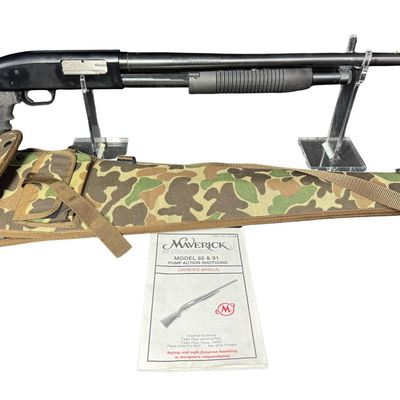 Sale Photo Thumbnail #60: This gun features a chamber size of three inches. It has a lightweight anodized aluminum alloy receiver. It shares high-parts interchangeably with the standard Mossberg 500 series. The barrel length is 18.5 inches. The overall length is 29 inches. Serial 