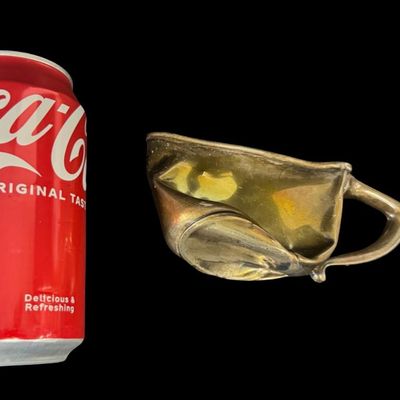 Sale Photo Thumbnail #94: Includes a crushed Gorham Sterling baby cup, and more. Total weight is 78.30 grams. Silver content of some pieces was confirmed with testing. [CB]