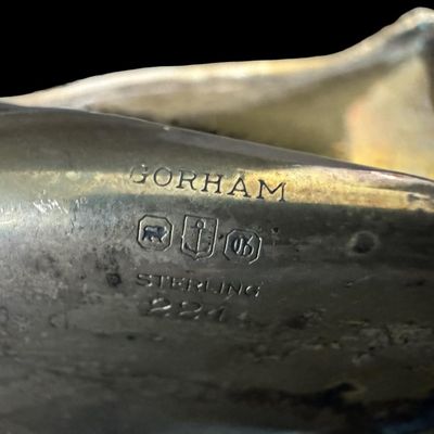 Sale Photo Thumbnail #93: Includes a crushed Gorham Sterling baby cup, and more. Total weight is 78.30 grams. Silver content of some pieces was confirmed with testing. [CB]
