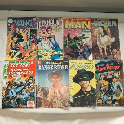 Vintage 1950s-1970s Comic Book Lot (8 Issues) - Dell, Atlas, DC, Marvel Silver/Golden Age