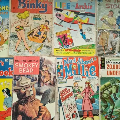 Vintage 1960s Comic Book Lot of 10 Archie Millie Banana Splits Three Stooges