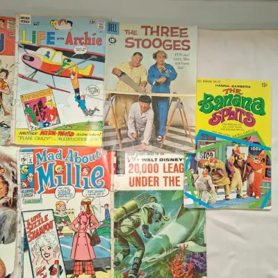 Vintage 1960s Comic Book Lot of 10 Archie Millie Banana Splits Three Stooges