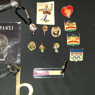 Vintage Pin & Keychain Lot - The Expanse OPA, 1992 USA Olympic, Tommy Hilfiger
