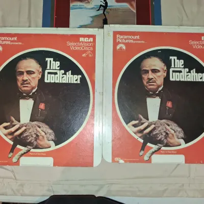Vintage RCA SelectaVision CED Videodisc Lot - The Godfather & The Karate Kid