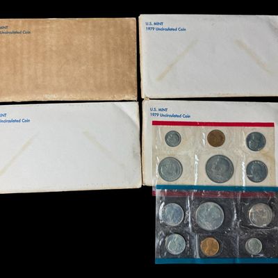 Sale Photo Thumbnail #181: Includes four 1979 Philadelphia and Denver Mint sets. [RS]