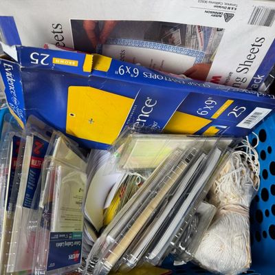 Sale Photo Thumbnail #256: Includes batteries, labels, Post-Its, SD cards, laminating sheets, and more. [RS]