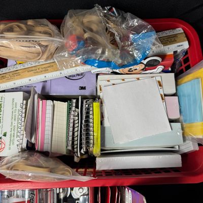Sale Photo Thumbnail #254: Includes batteries, labels, Post-Its, SD cards, laminating sheets, and more. [RS]