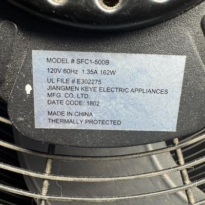 Sale Photo Thumbnail #288: This features internal thermal protection, and a 125 volt safety fuse. It is working at the time of catalog. [RS]