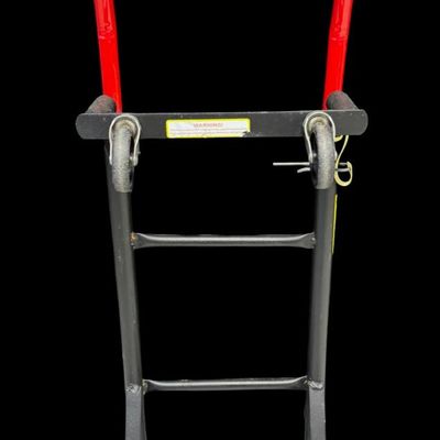 Sale Photo Thumbnail #418: This hand truck features hard rubber wheels and an adjustable frame with pin. It also lays down to create a cart. [RS]