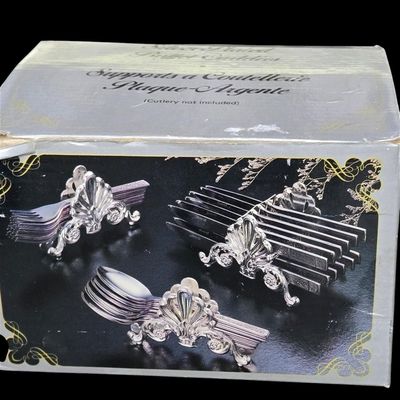 Sale Photo Thumbnail #48: Silver Plated Buffet / Napkin Caddies  Group of 3.                           