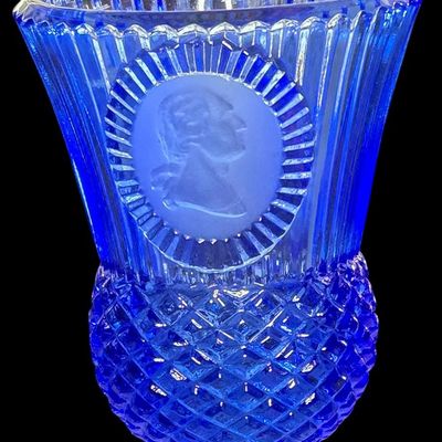 Sale Photo Thumbnail #101:  Avon Fostoria Cobalt Washington / White House Glass  6 Pieces.                           