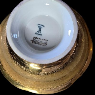 Sale Photo Thumbnail #132:  Ohme / Oakland Gold Bowl  Underplate  and Spoon.                           