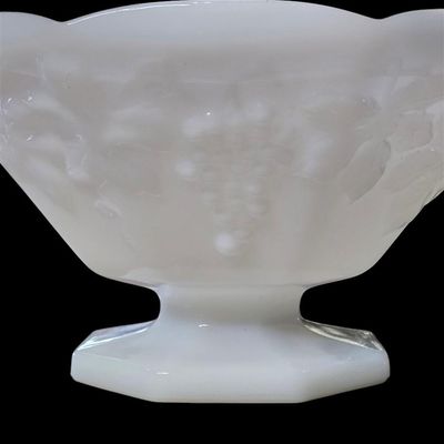 Sale Photo Thumbnail #172:  Milk Glass Grape Compote.                           