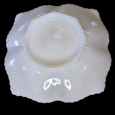 Sale Photo Thumbnail #177:  Milk Glass Grape Pedestal Plate.                           