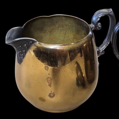 Sale Photo Thumbnail #197:  Wm Rogers Gold-Tone Creamer and Covered Sugar.                           