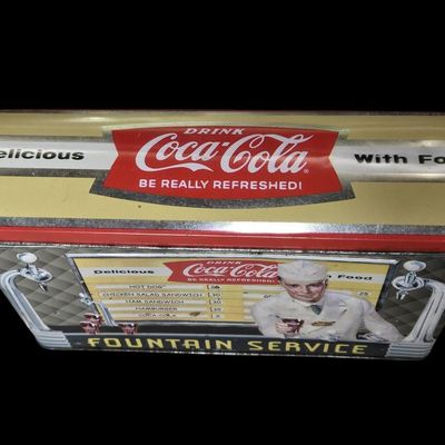 Sale Photo Thumbnail #210:  Coca-Cola Lot: Fountain Tin  Bottle  and Drive-In Diner.                           