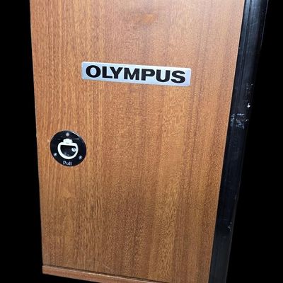 Sale Photo Thumbnail #268:  Olympus Tokyo Microscope in Cabinet  SN 213071.                           