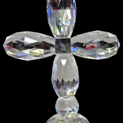 Sale Photo Thumbnail #280:  Oleg Cassini Faceted Crystal Cross.                           