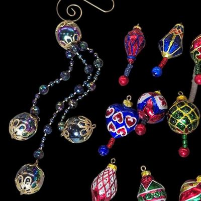 Sale Photo Thumbnail #311:  Lot of Christmas Ornaments including Elf and Bears.                           