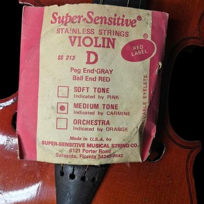 Sale Photo Thumbnail #460:  Student Violin in Case. Needs work but has good bones.                         