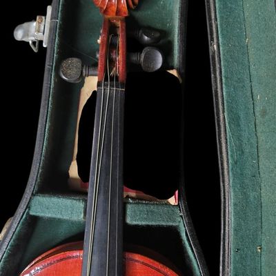 Sale Photo Thumbnail #459:  Student Violin in Case. Needs work but has good bones.                         