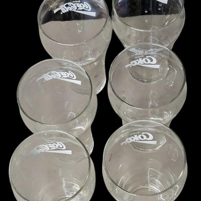 Sale Photo Thumbnail #462:  Set of 6 Enjoy Coca-Cola glasses. Sold as a set.                           