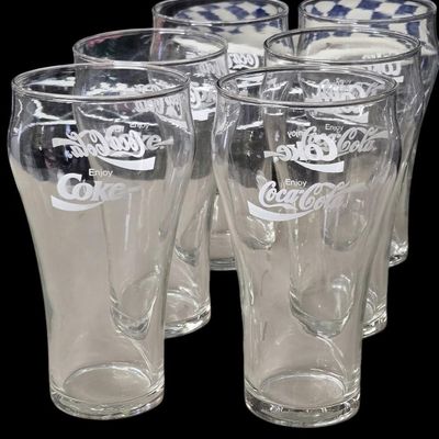 Sale Photo Thumbnail #461:  Set of 6 Enjoy Coca-Cola glasses. Sold as a set.                           