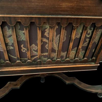 Sale Photo Thumbnail #482: 37 X 25 X 48 Vintage Bush & Lane music cabinet with decorative slats. 37 X 25 X 48 Local  .  