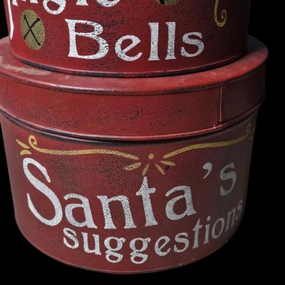 Sale Photo Thumbnail #510:  Set of 4 Christmas Nesting Tins.                           
