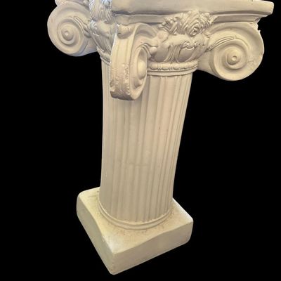 Sale Photo Thumbnail #662: 29"T × 15"W Decorative plaster or composite column pedestal with Corinthian-style capital. Measurements: 29" tall × 15" wide. Suitable for display. Local   only.  