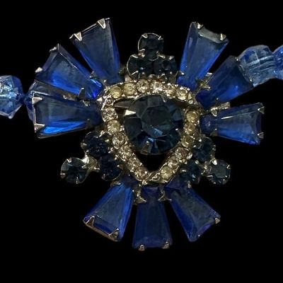 Sale Photo Thumbnail #684:  Blue Crystal Necklace with Pin Pendant.                           