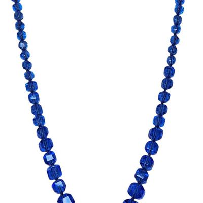 Sale Photo Thumbnail #680:  Blue Crystal Necklace with Pin Pendant.                           