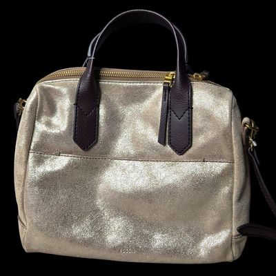Sale Photo Thumbnail #708:  Fossil Gold and Brown Purse.                           