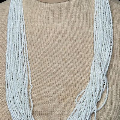 Sale Photo Thumbnail #796:  White Multi-Strand Necklace  30 Inch.                           