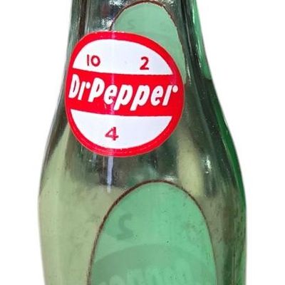Sale Photo Thumbnail #846:  Lot of 3 soda bottles: 2 Dr Pepper / 1 Pepsi.                           